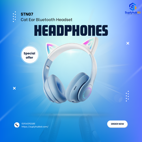 🐱🎧 STN-07 Cat Ear Bluetooth Headset 🎧🐱