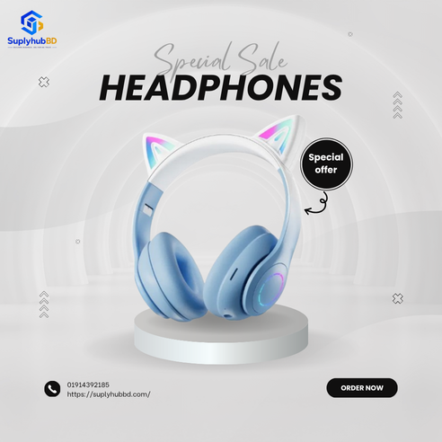 🐱🎧 STN-07 Cat Ear Bluetooth Headset 🎧🐱