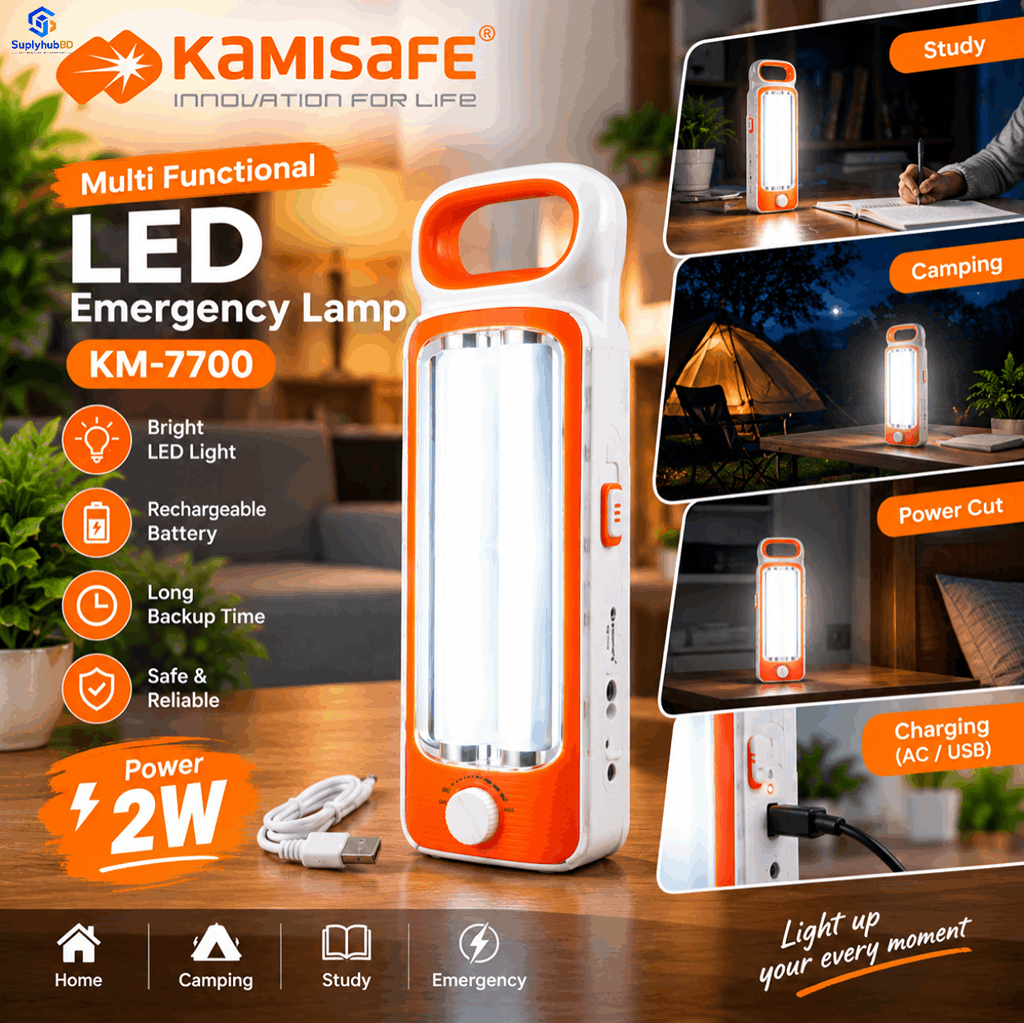 KAMISAFE KM-7700 Multifunctional LED Emergency Lamp 2W